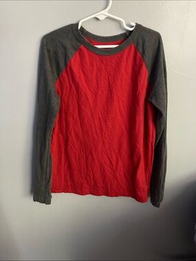 GAP Red Long Sleeve Tee with Subtle Tag Detail